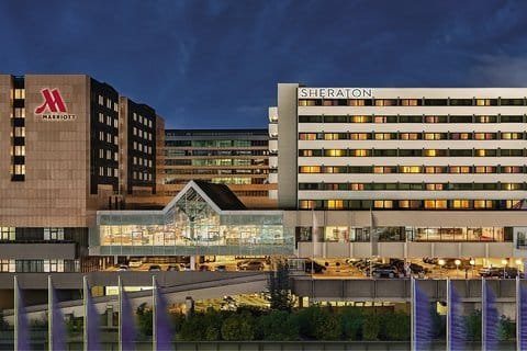 Sheraton Frankfurt Airport Hotel exterior at Terminal 1